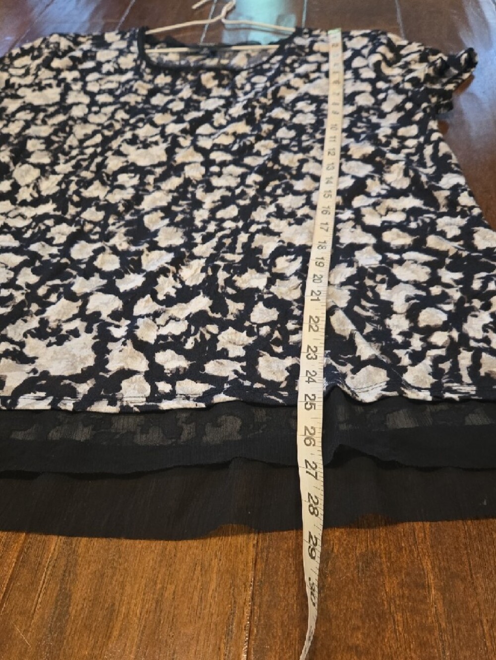 Simply Vera Vera Wang Black and White Short Sleeve Top Size XL - Picture 7 of 10